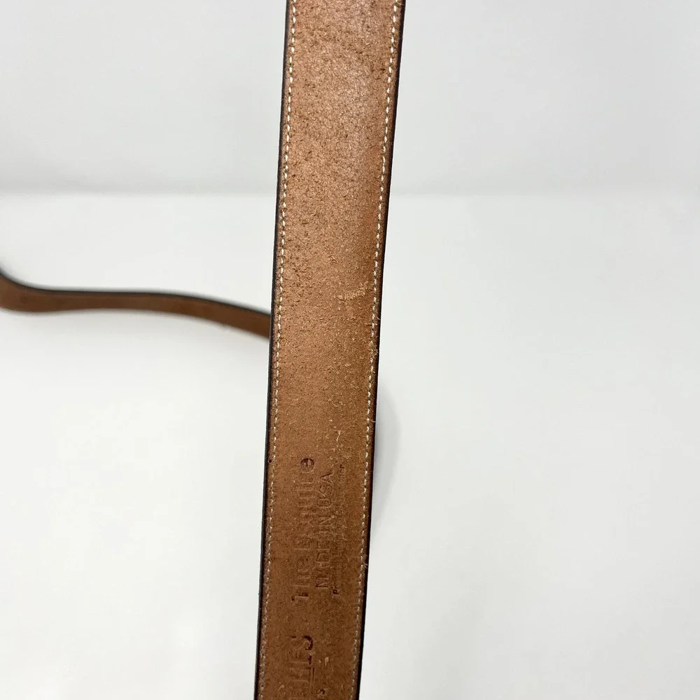 Hanks Belts 100 Year Belt Mens Sz. 50 Brown Full Grain Leather Roller Buckle USA